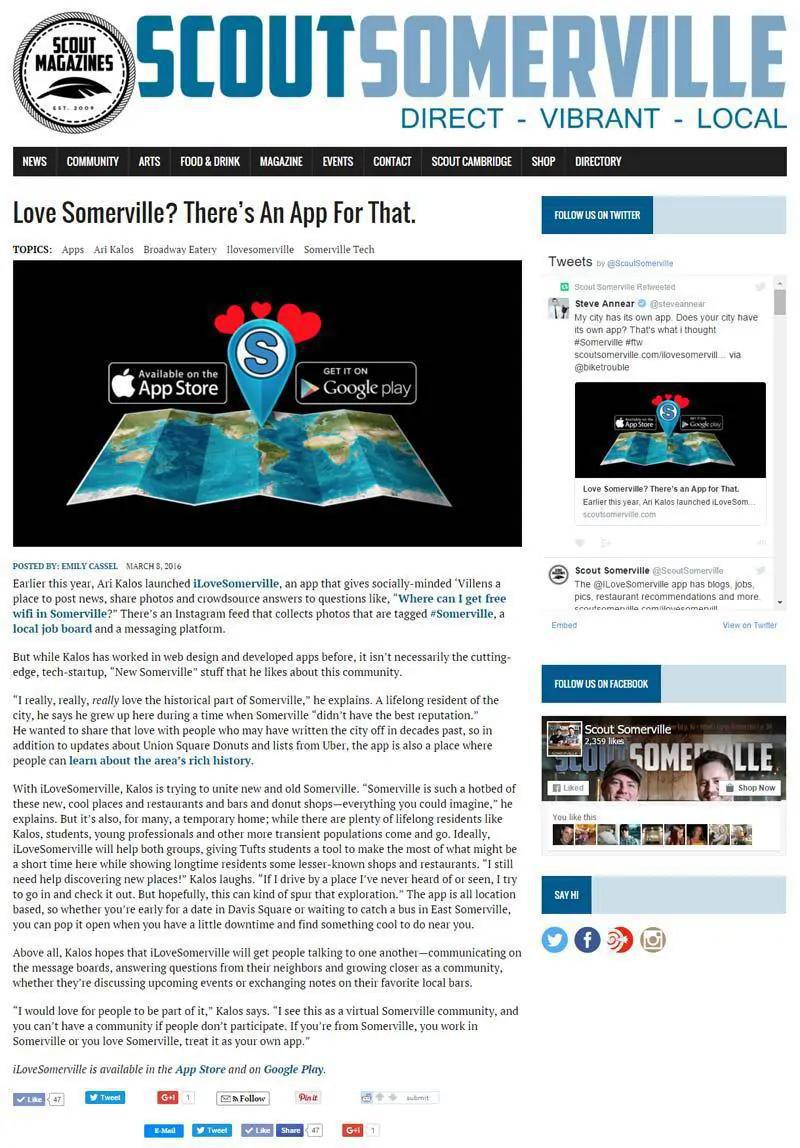 One of our apps featured in Scout Magazine