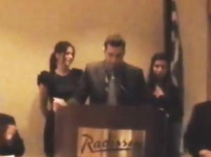 Making a donation to the Metropolis Camp