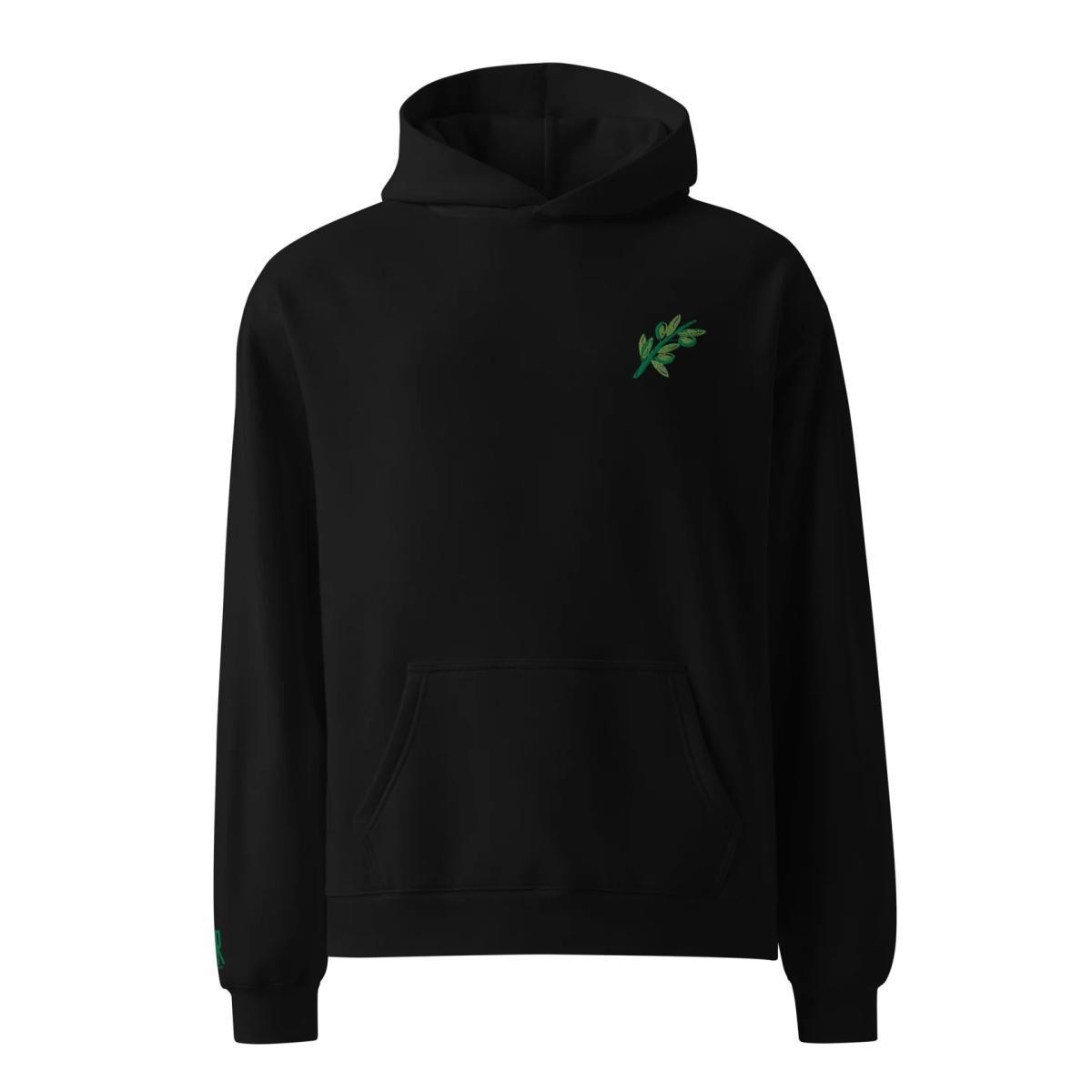 Oversized Embroidered Palestinian Olive Branch Hoodie
