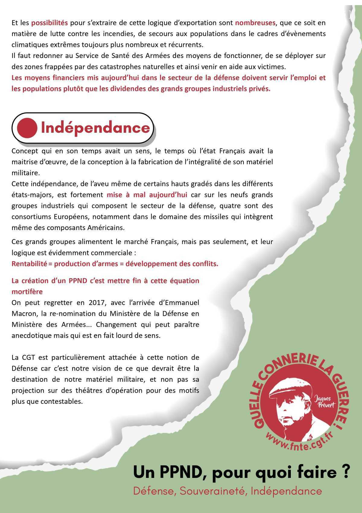 UN PPND, POUR QUOI FAIRE ? 