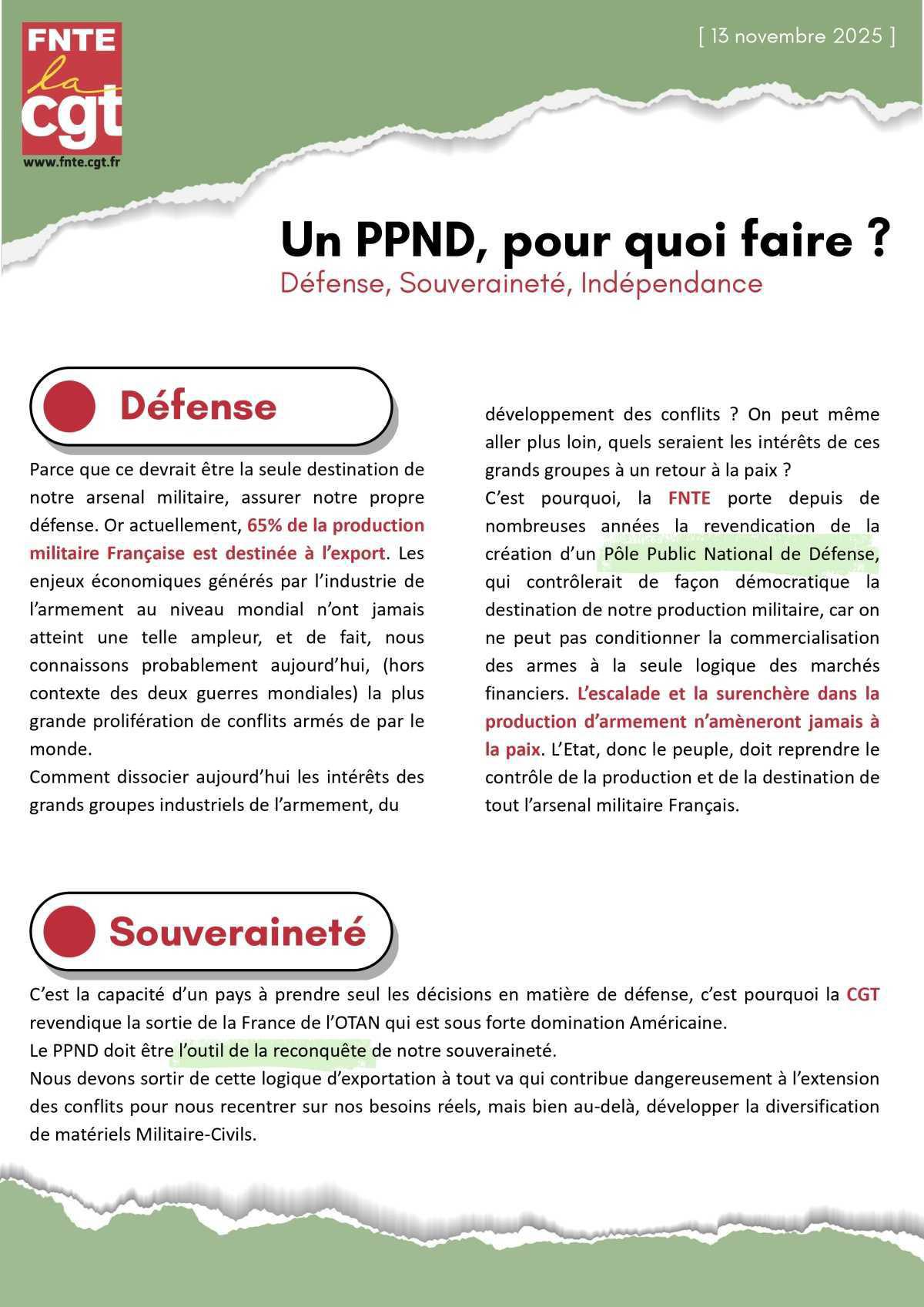 UN PPND, POUR QUOI FAIRE ? 