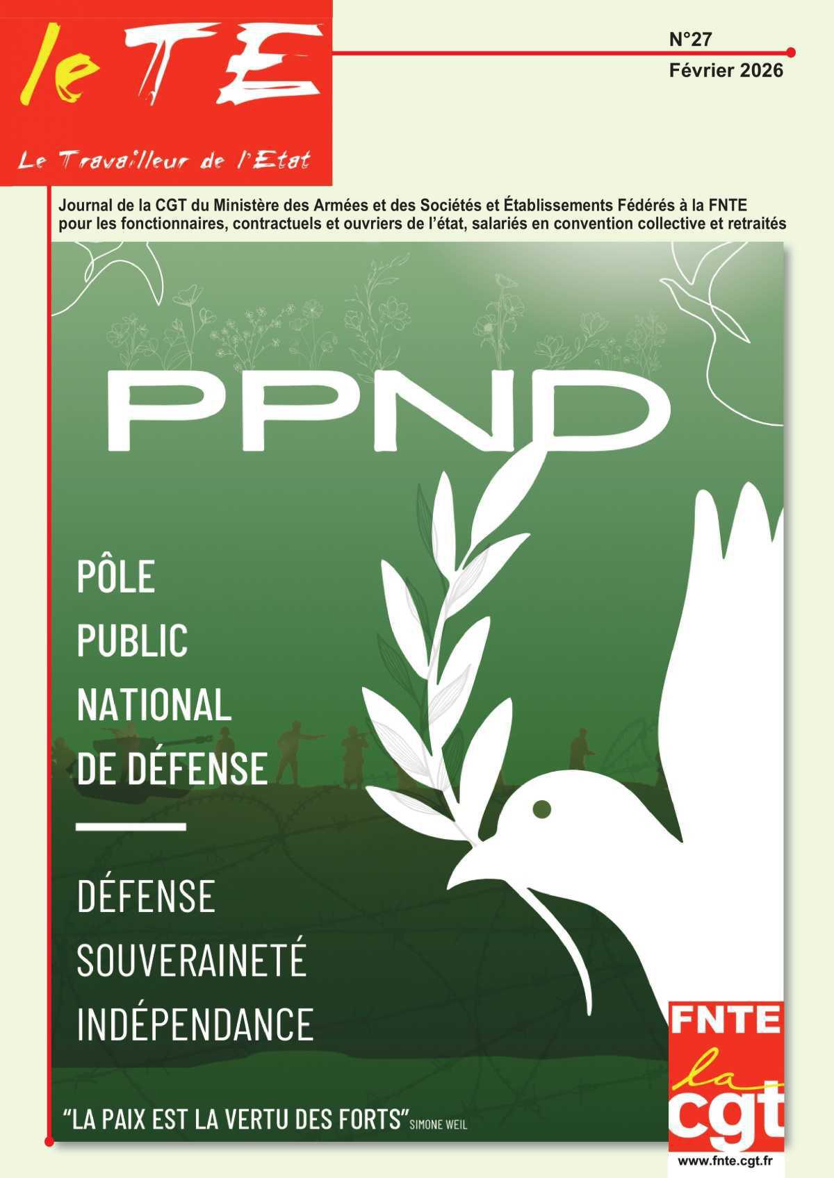 Le Travailleur de l'Etat n°27 - Février 2026