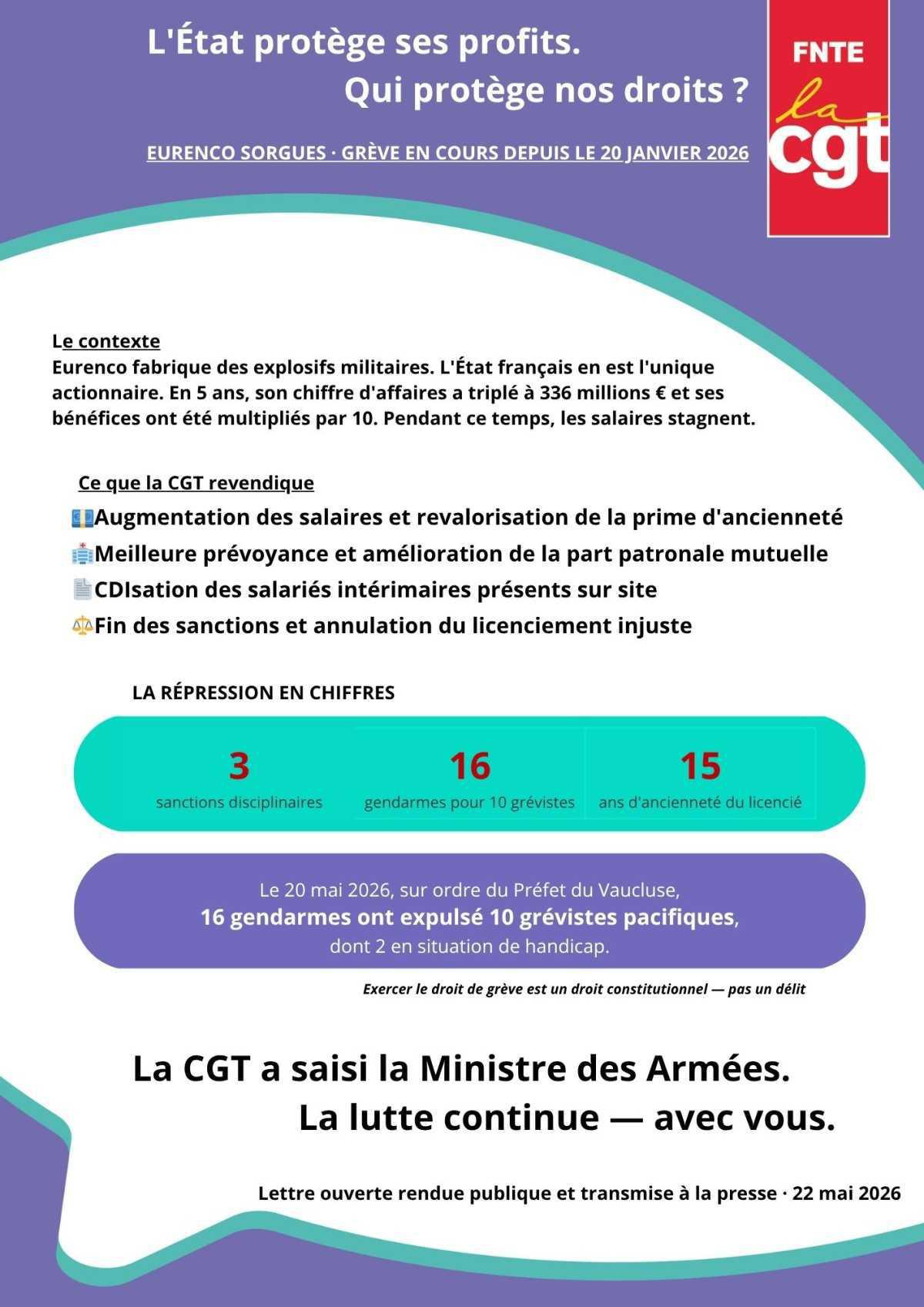 EURENCO : L'État protège ses profits. Qui protège nos droits ?