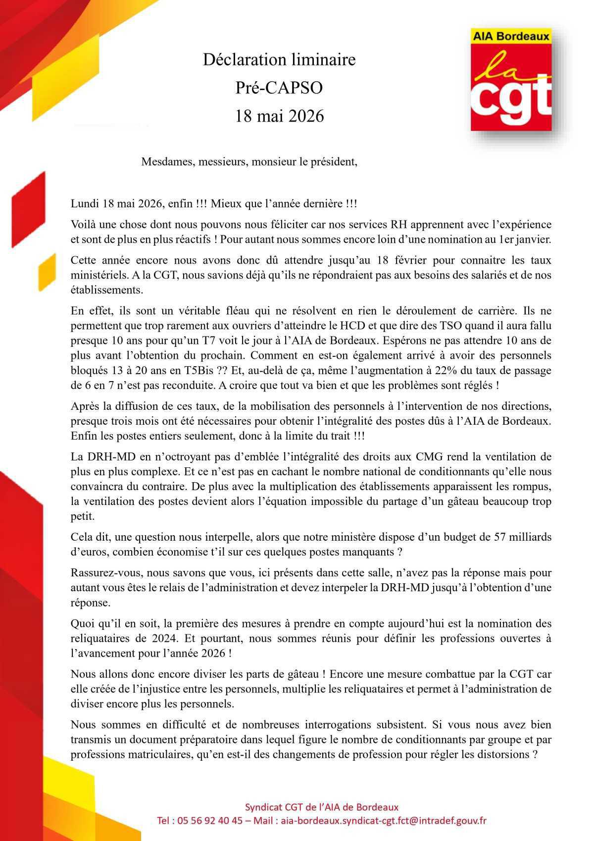 AIA DE BORDEAUX : Pré-CAPSO 2026