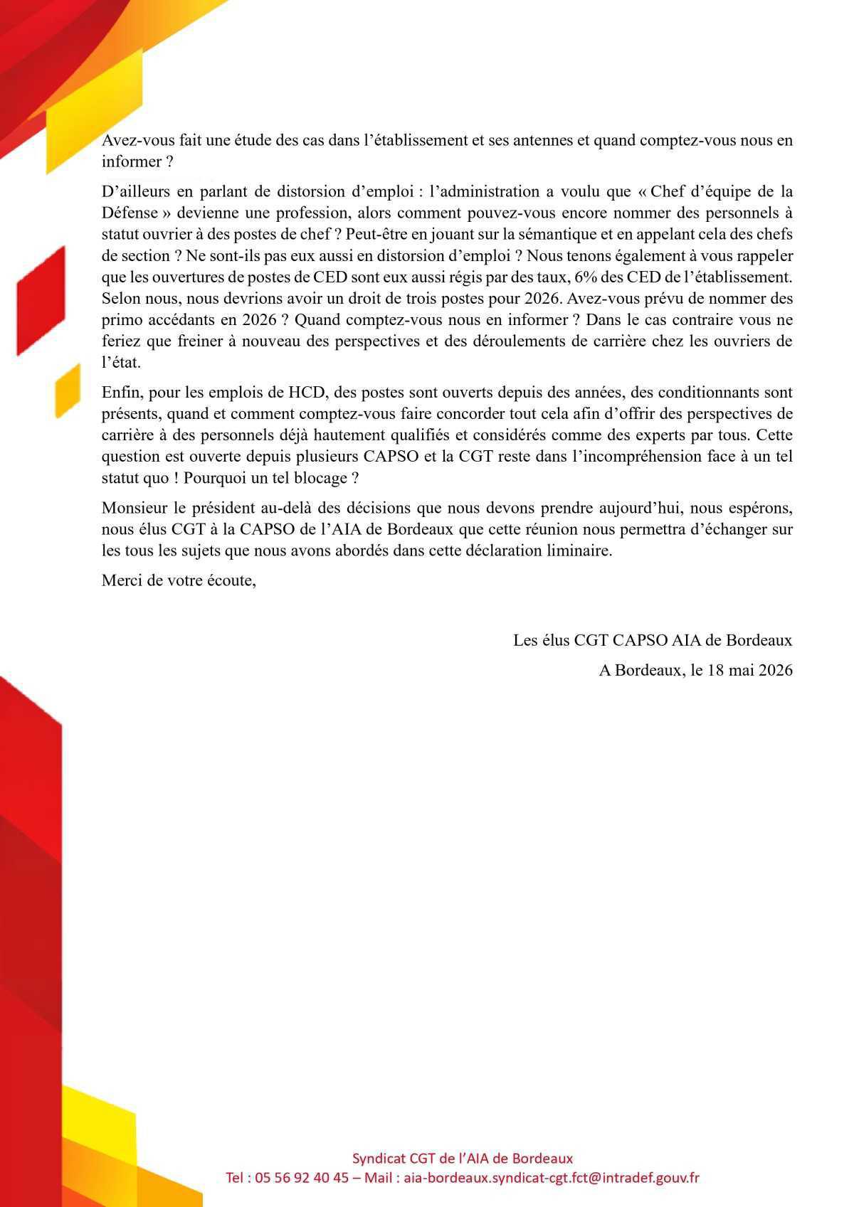 AIA DE BORDEAUX : Pré-CAPSO 2026