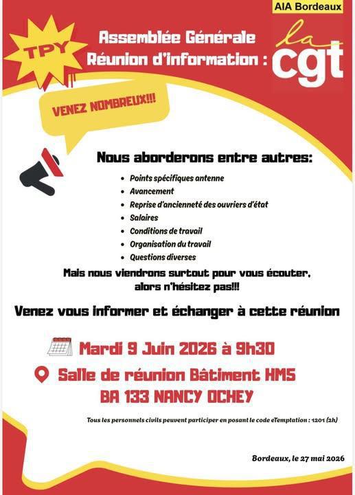 AIA BORDEAUX : Assemblée Générale - Base Aérienne 133 Nancy-Ochey