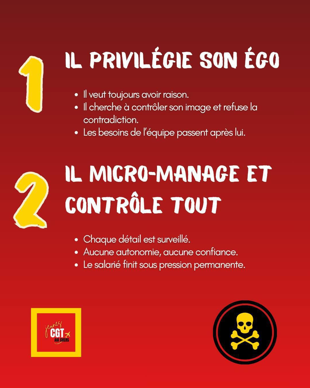 Jeunes CGT AIA Cuers-Pierrefeu : Sais-tu, reconnaitre un management toxique ??