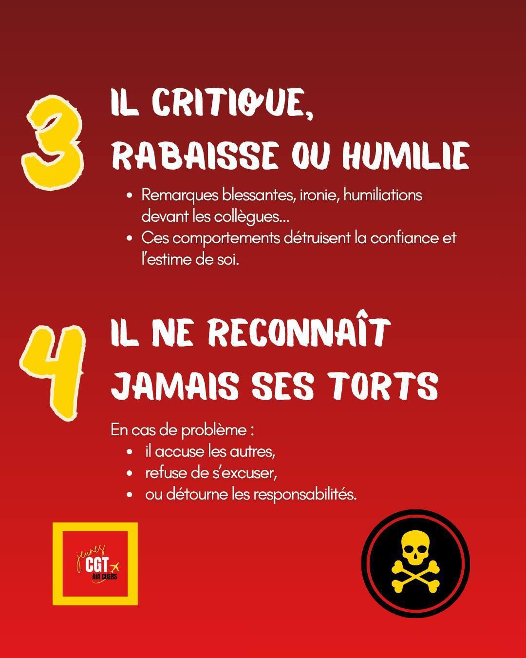 Jeunes CGT AIA Cuers-Pierrefeu : Sais-tu, reconnaitre un management toxique ??