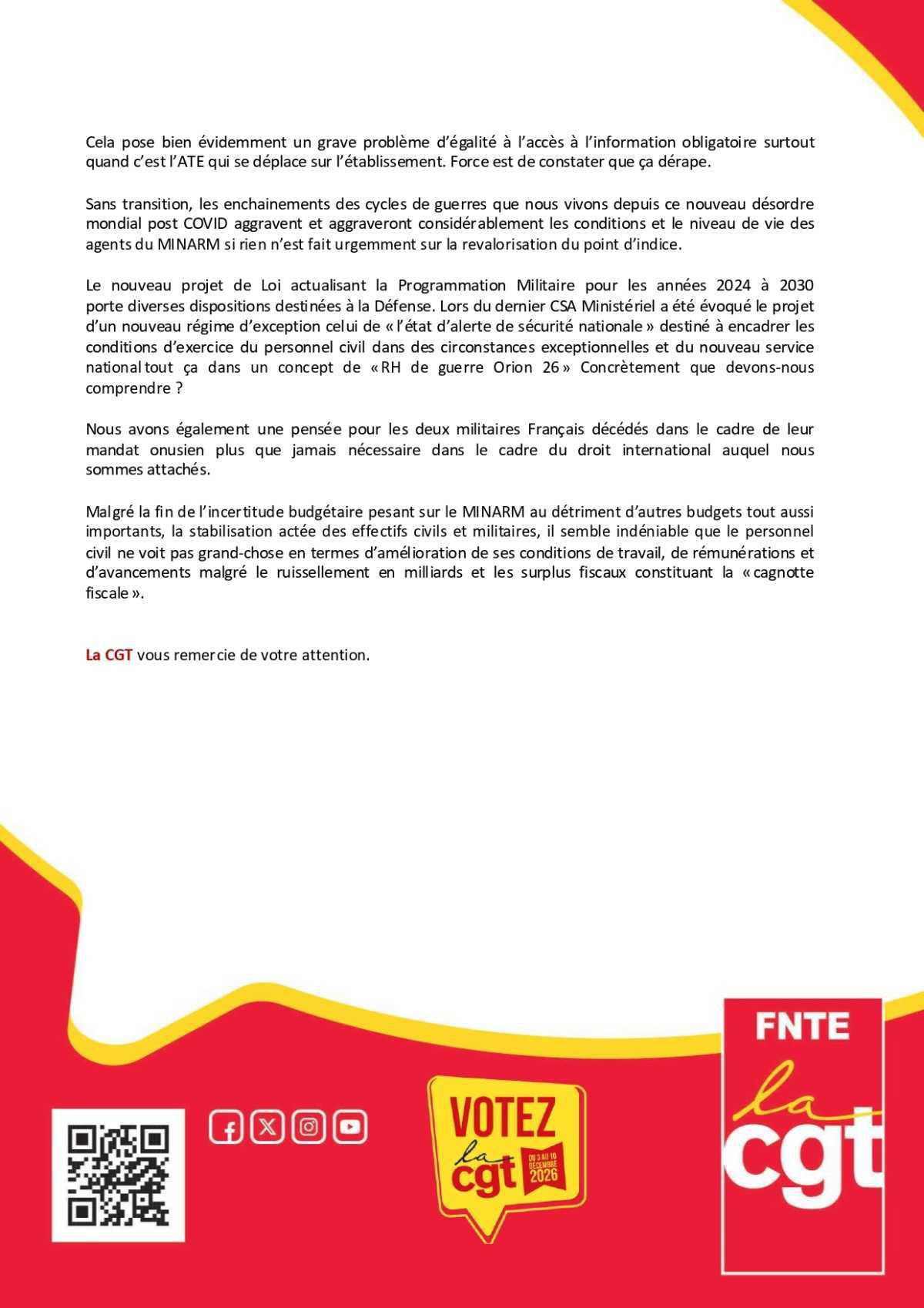 CAP C : Déclaration Liminaire et Compte-Rendu du mois d'avril 2026