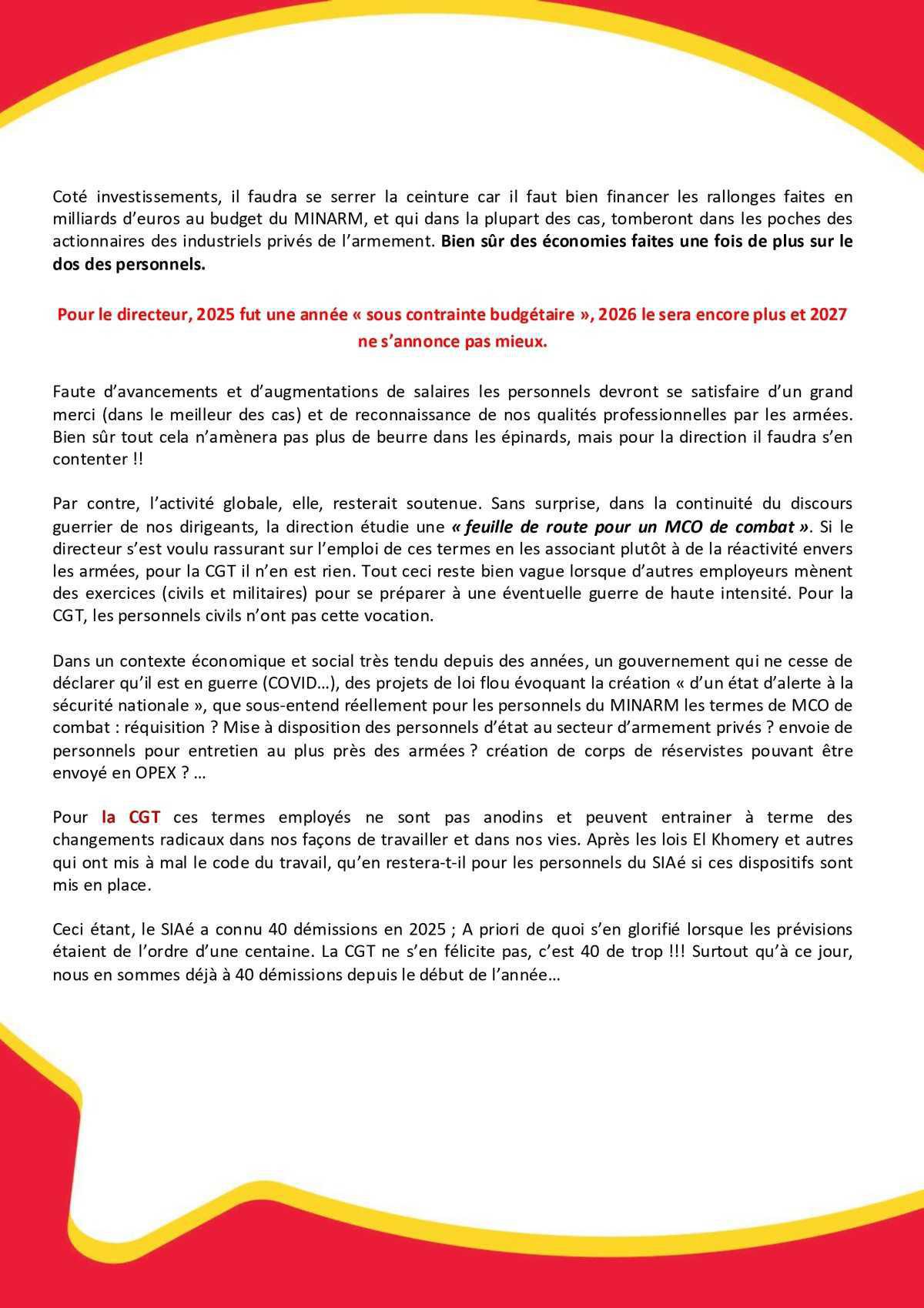 SIAé : CSA-S du 12 mai 2026 Compte Rendu et Déclaration Liminaire