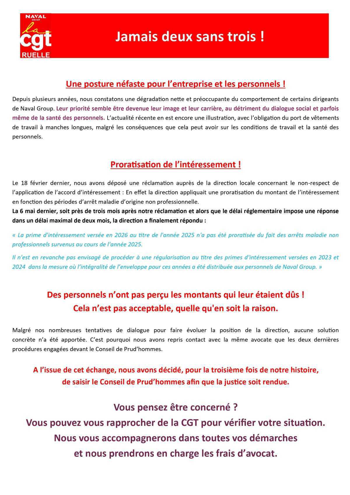 Naval Group Ruelle : Nouvelle Victoire de la CGT !