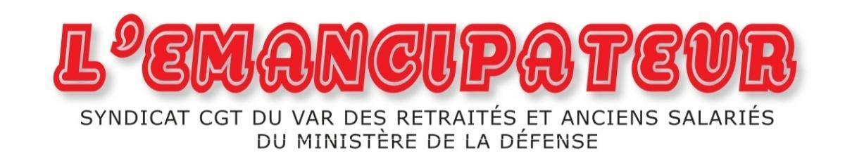 Retraité du MinDef du Var : L'Emancipateur du mois de Mai 2026