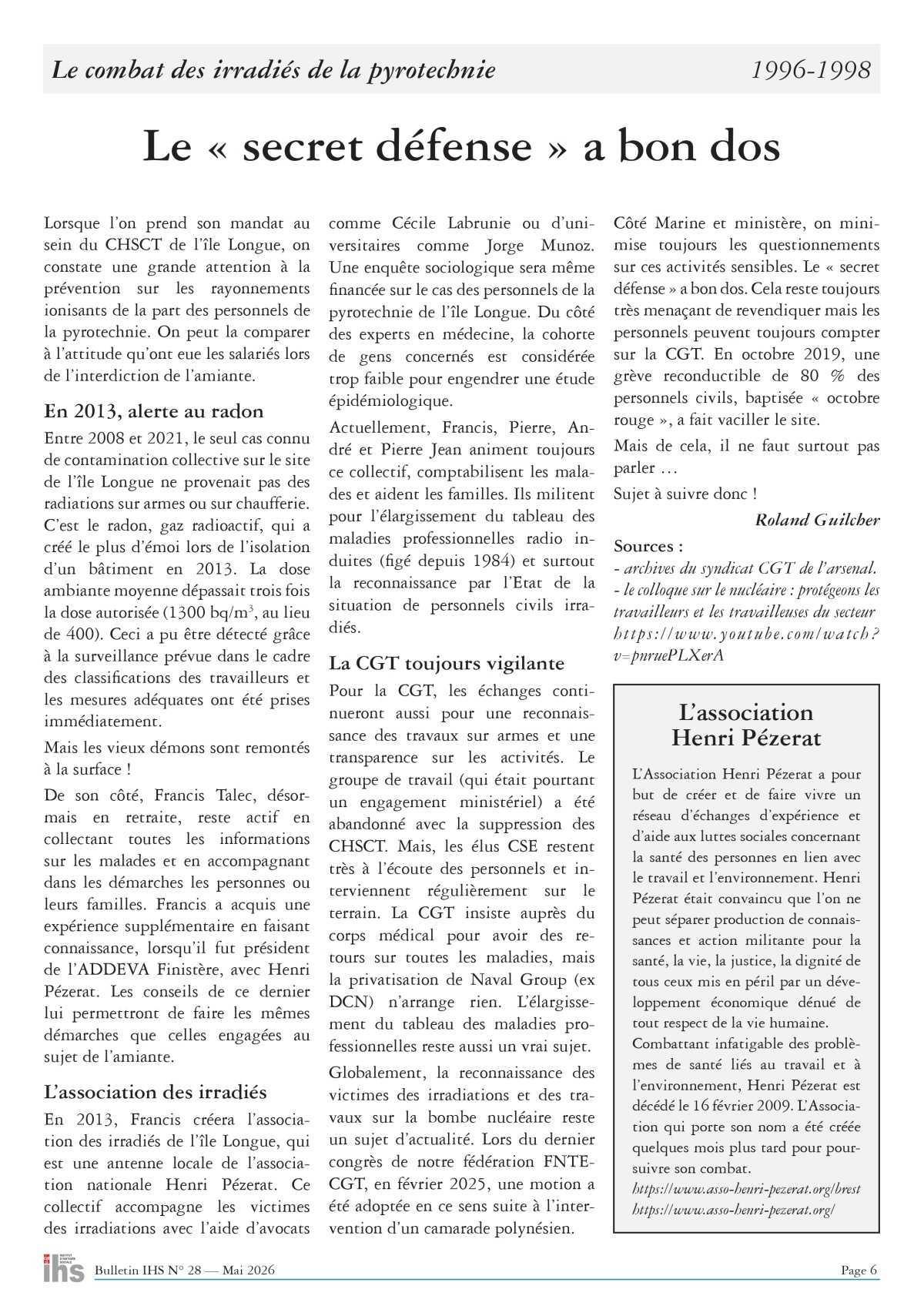 IHS 29 : Le combat des irradiés de la pyrotechnie