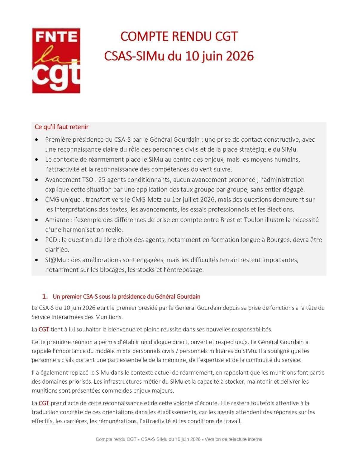 SIMu : Compte Rendu CSA-S du 10/06/2026