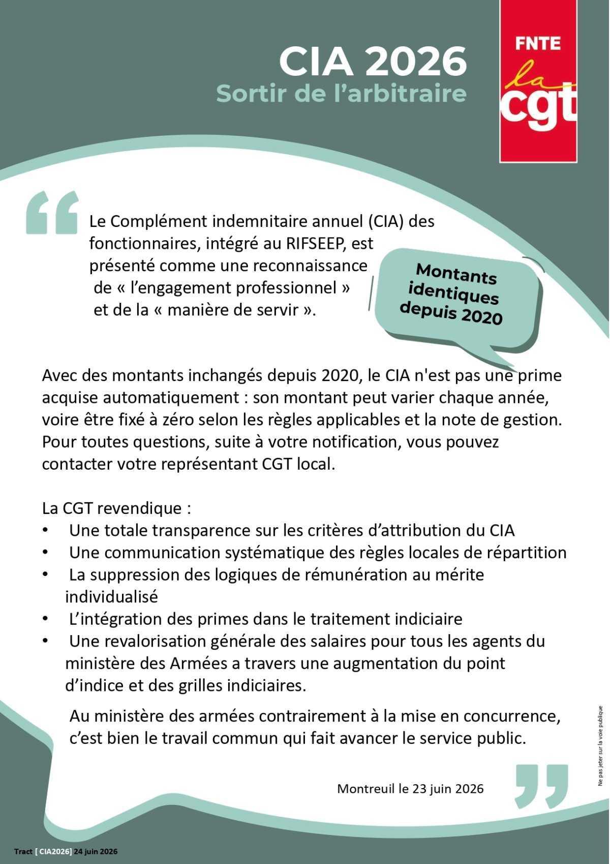 CIA 2026 : Sortir de l'arbitraire