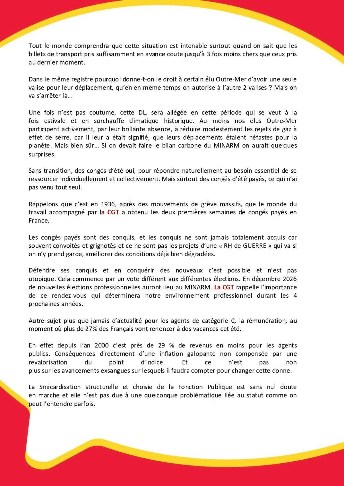 CAP-C : Déclaration liminaire de juillet 2026