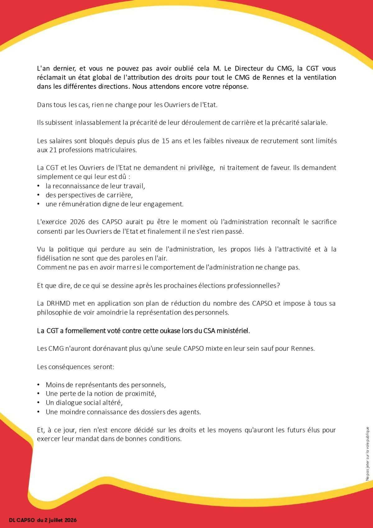 CAPSO Rennes 3 : Déclaration liminaire du 02 juillet 2026