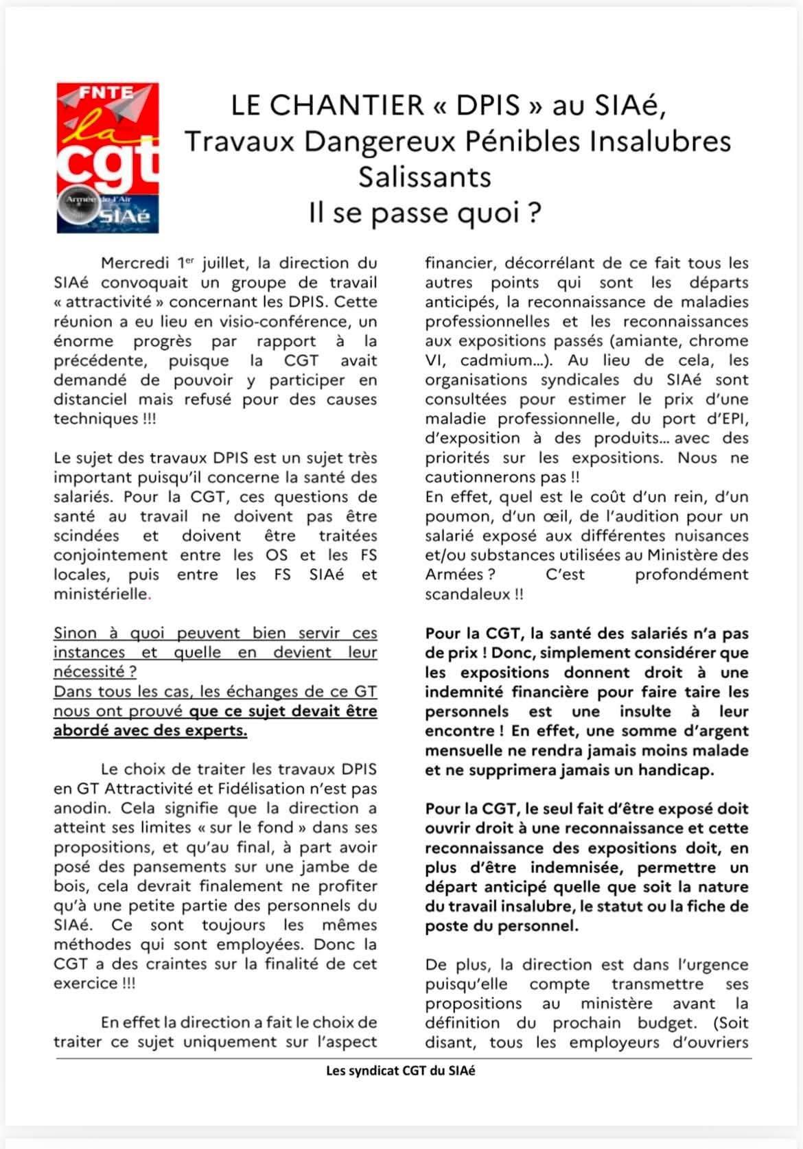 SIAé : Le chantier "DPIS"