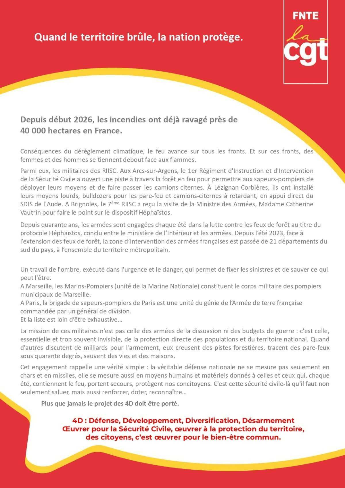 Quand le territoire brûle, la nation protège.