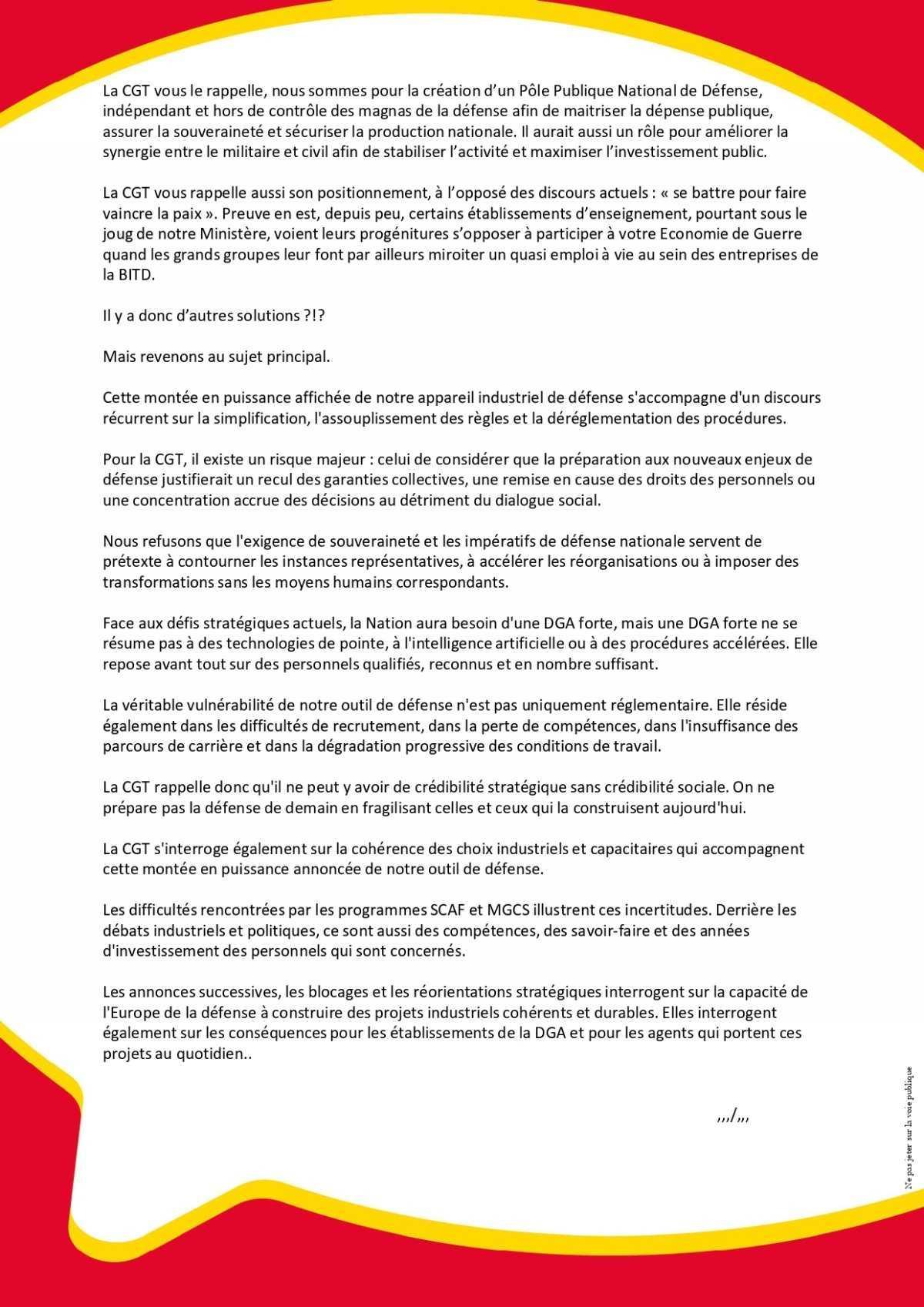 DGA : Déclaration liminaire du 24/06/2026 