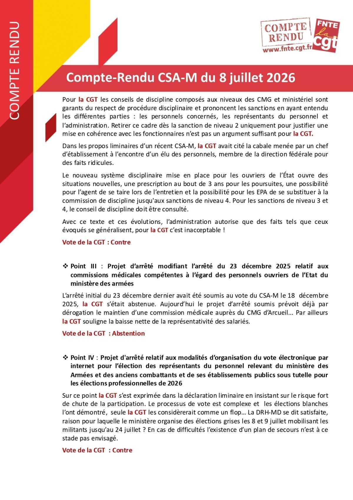 CSAM : Compte rendu du 08/07/2026 