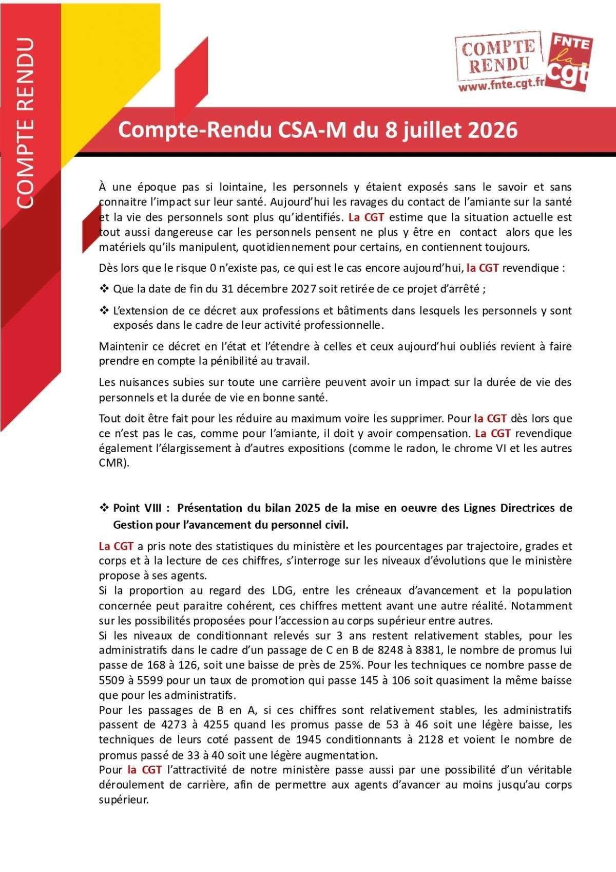 CSAM : Compte rendu du 08/07/2026 
