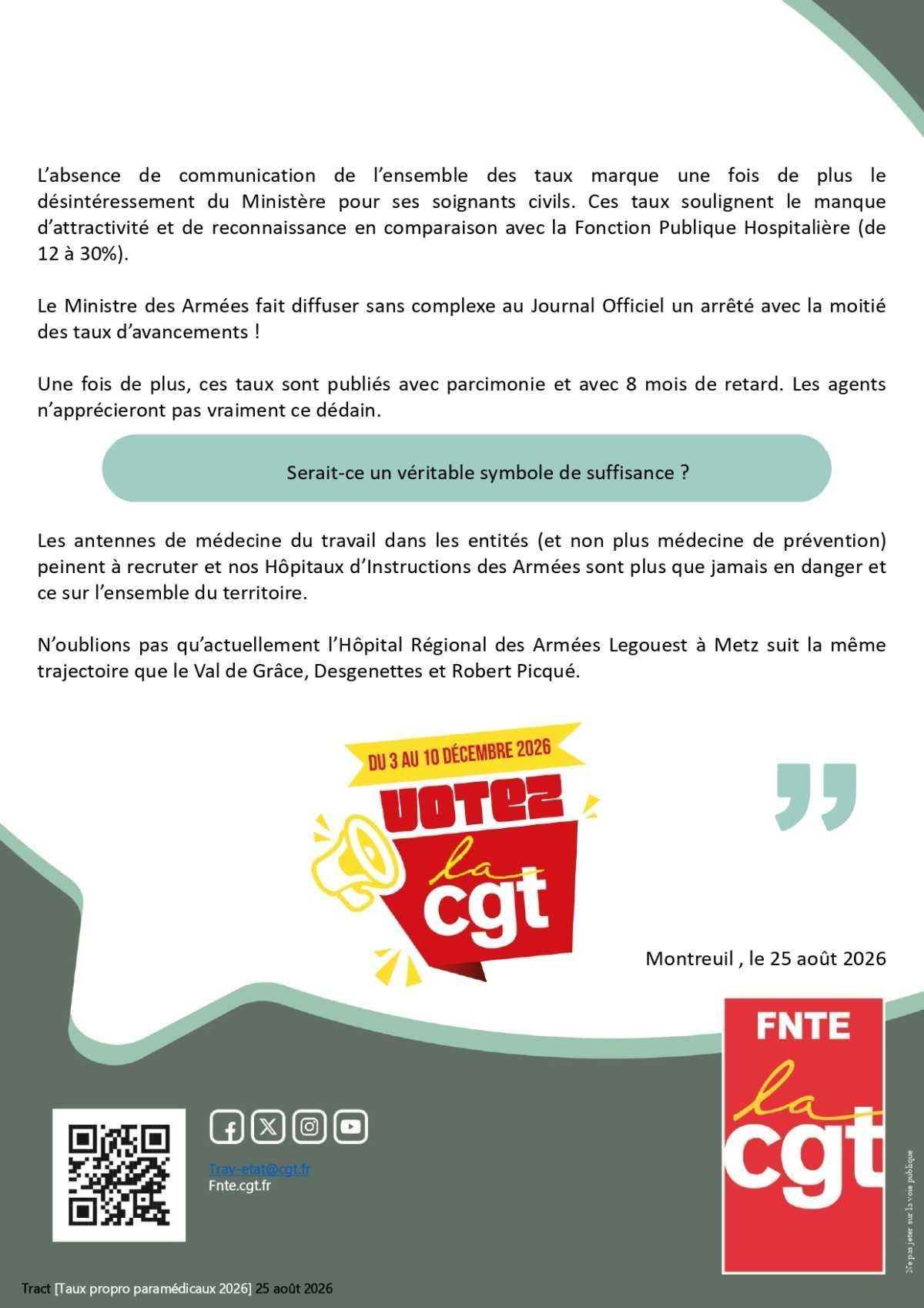 Taux de promotion des fonctionnaires paramédicaux