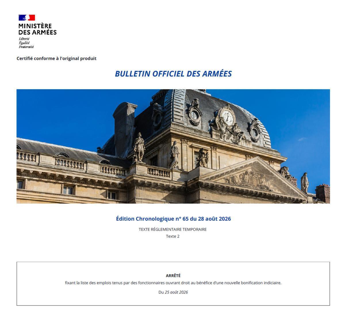 ARRÊTÉ fixant la liste des emplois tenus par des fonctionnaires ouvrant droit au bénéfice d'une nouvelle bonification indiciaire.