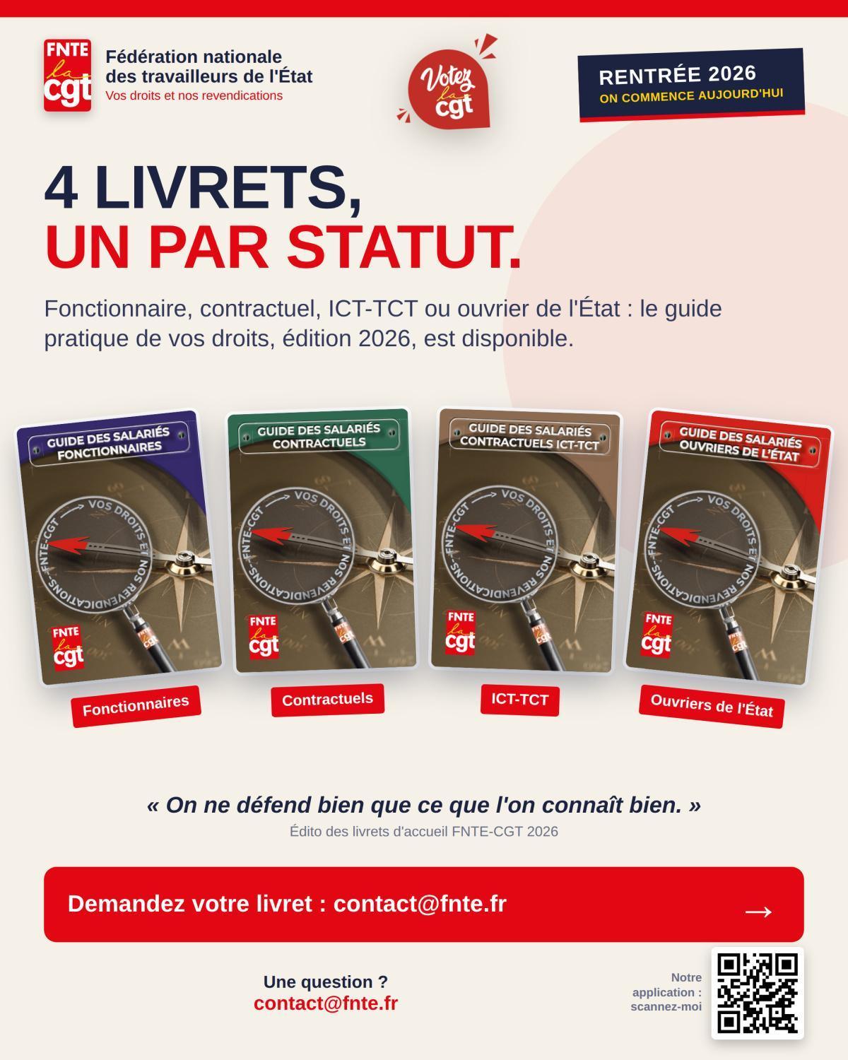 4 Livrets, un par statut.