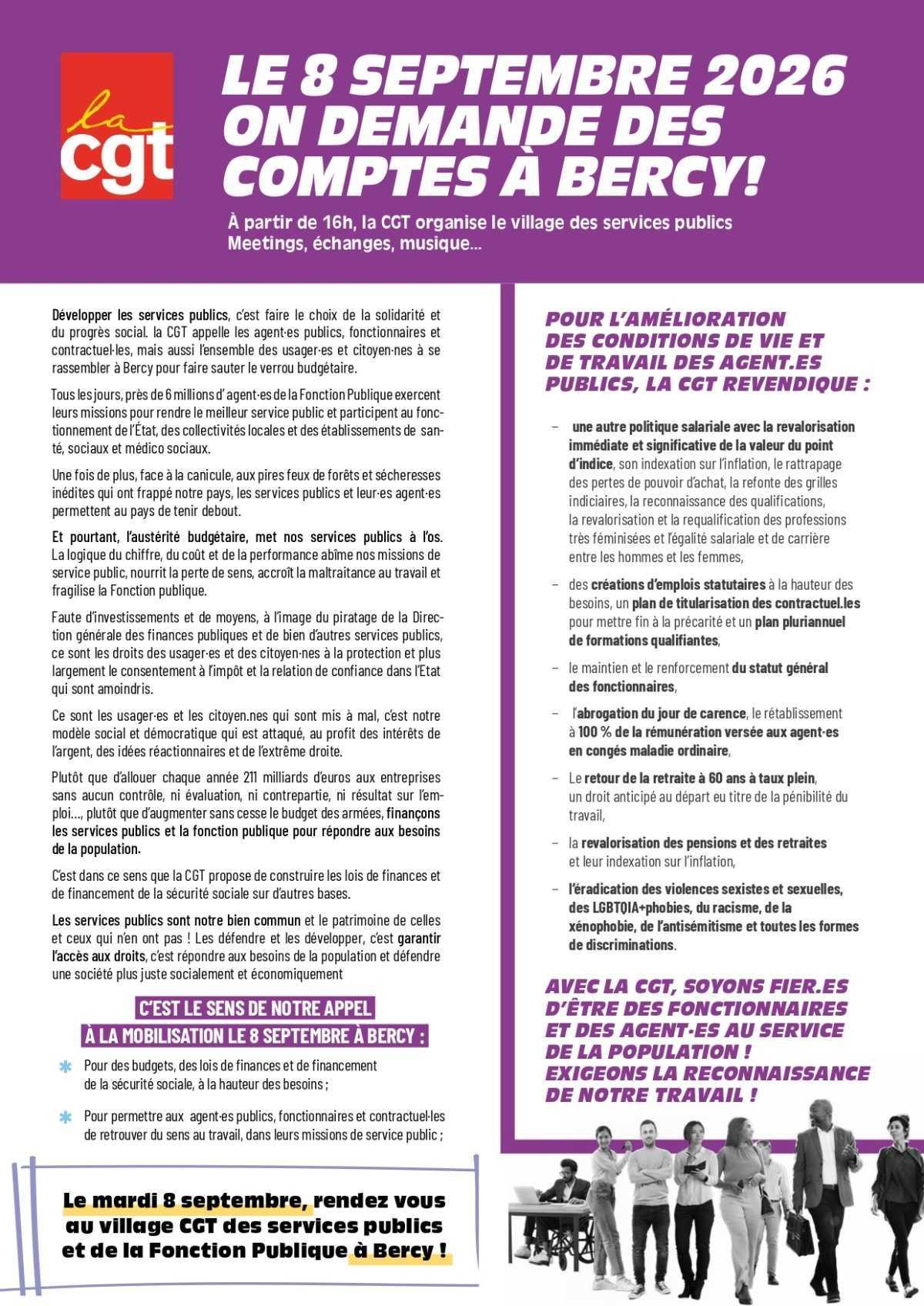 LE 8 SEPTEMBRE 2026 ON DEMANDE DES COMPTES À BERCY!