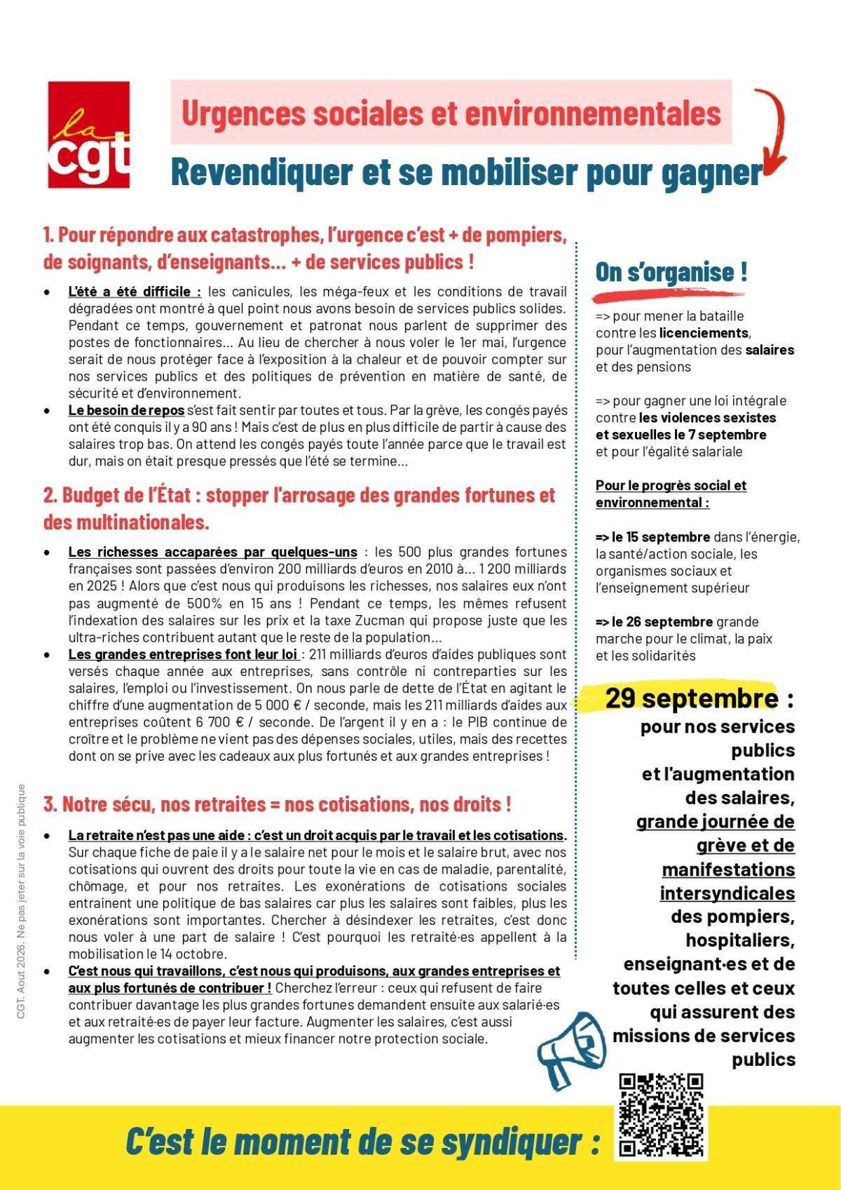Urgences sociales et environnementales : revendiquer et se mobiliser pour gagner