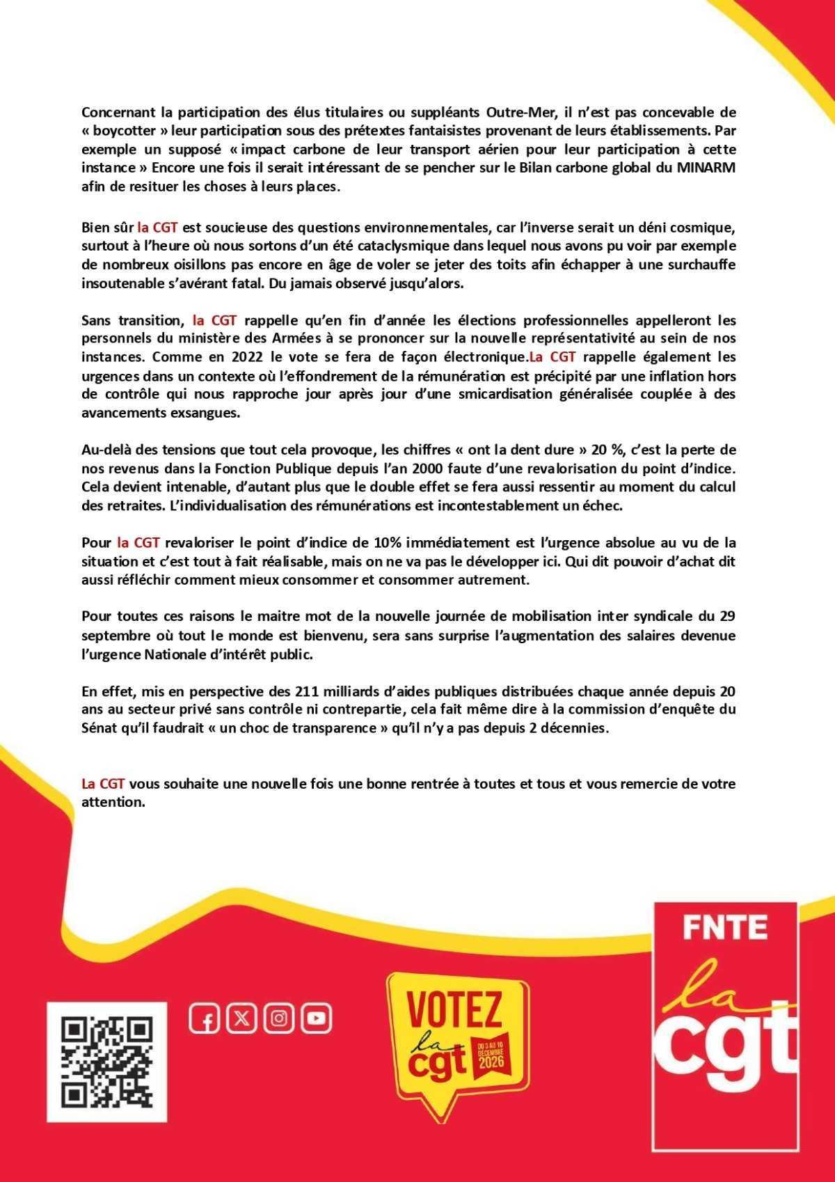 CAP-C : Déclaration Liminaire de Septembre 2026