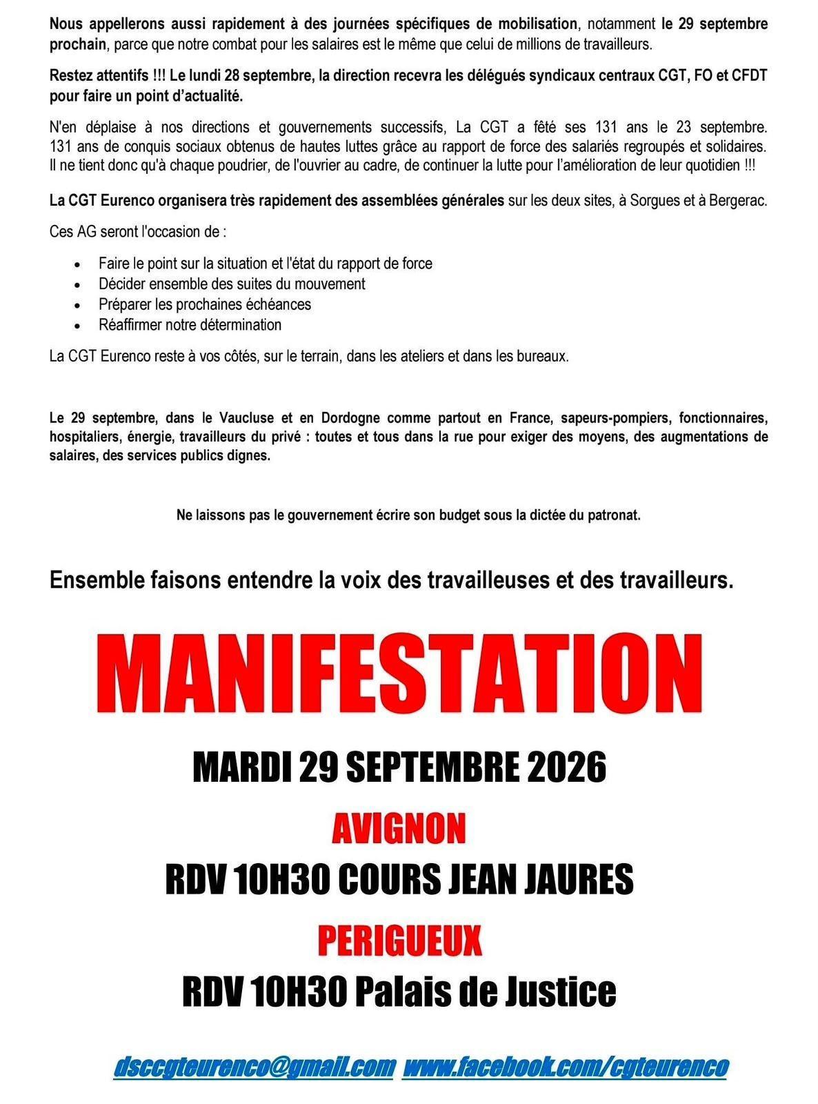 EURENCO : LA CGT MAINTIEN LA PRESSION