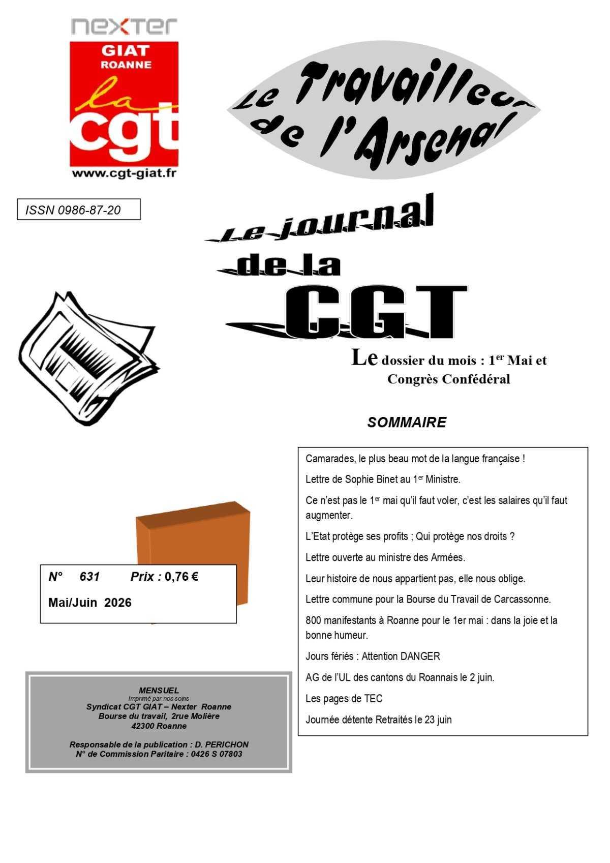 GIAT ROANNE : LE TRAVAILLEUR DE L'ARSENAL n°631