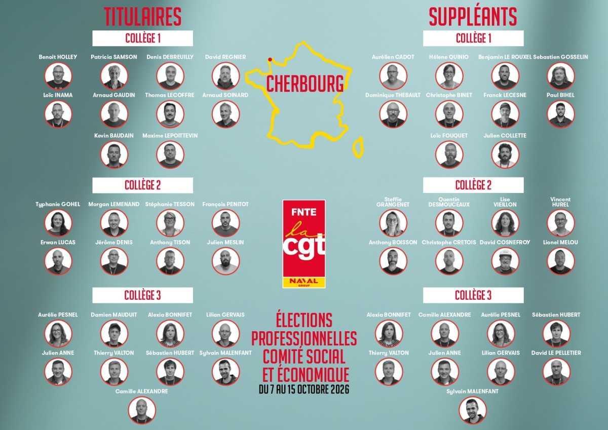 Election CSE Naval Group du 07 au 15 octobre 2026 (site par site)
