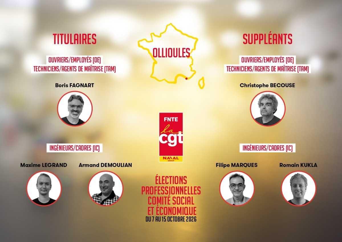 Election CSE Naval Group du 07 au 15 octobre 2026 (site par site)