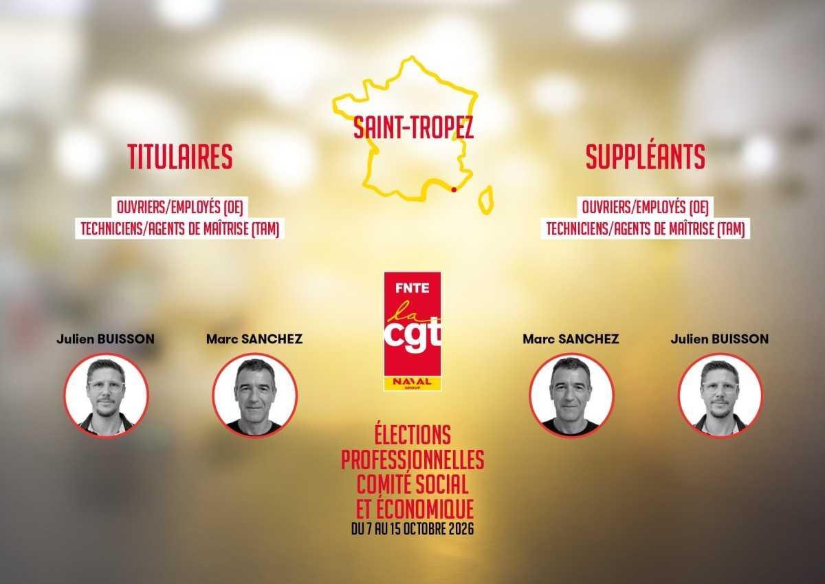 Election CSE Naval Group du 07 au 15 octobre 2026 (site par site)