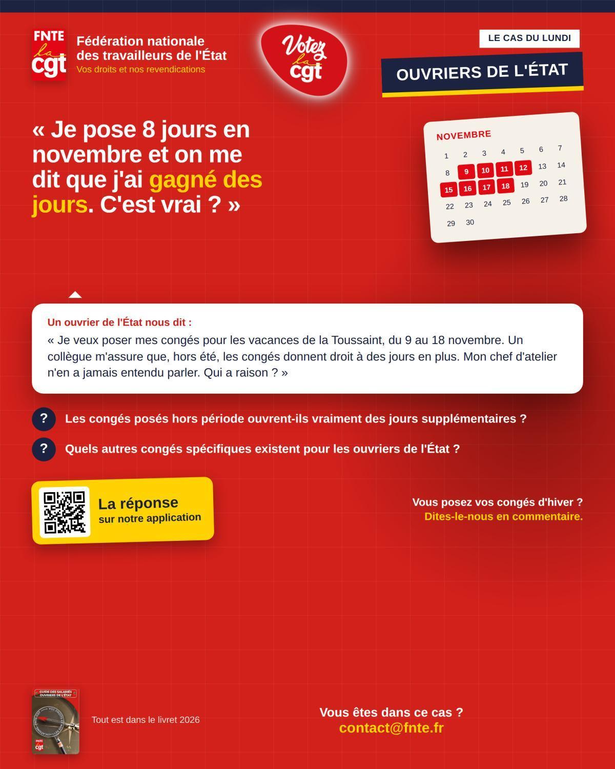 OUVRIER DE L'ETAT : Le cas du lundi 19/10/2026 OUVRIER DE L'ETAT : Le cas du lundi 19/10/2026