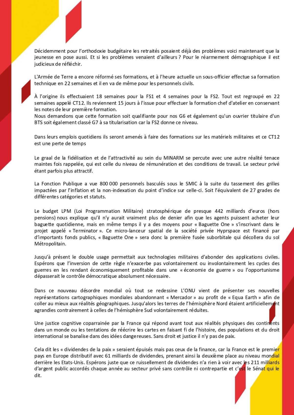 Terre : Déclaration liminaire du CSA-R du 07/10/2026