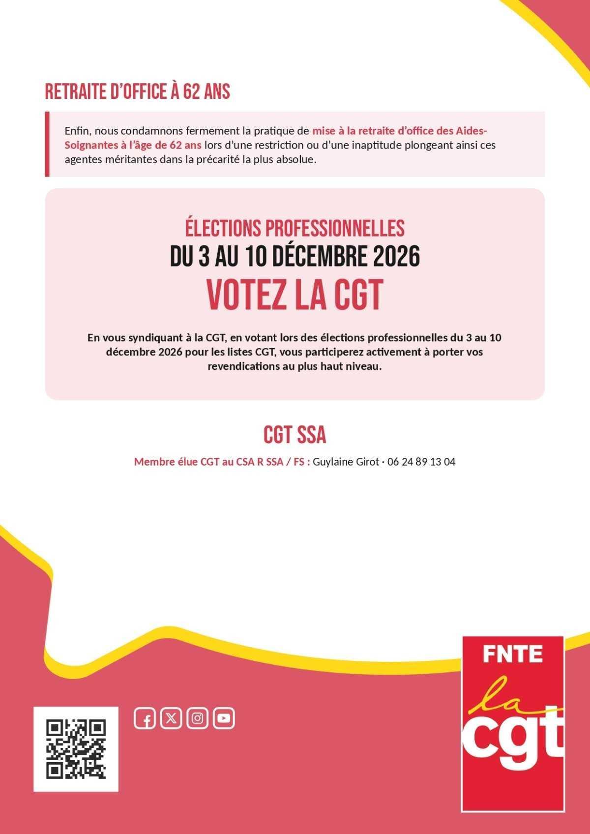 SSA : vos revendications portées par la CGT