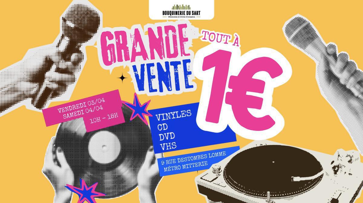 Grande vente de vinyles, CD et DVD à la Bouquinerie du Sart