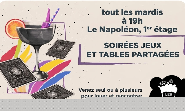 Sortie Entrepotes : Soirée Jeux au Napoléon