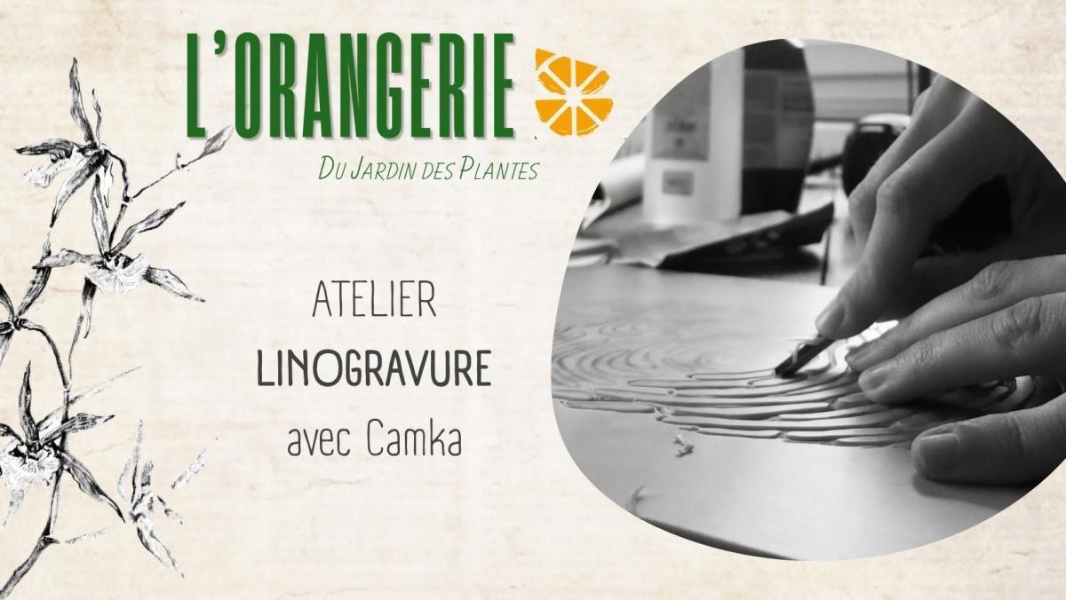 Atelier linogravure avec Camka à L'Orangerie
