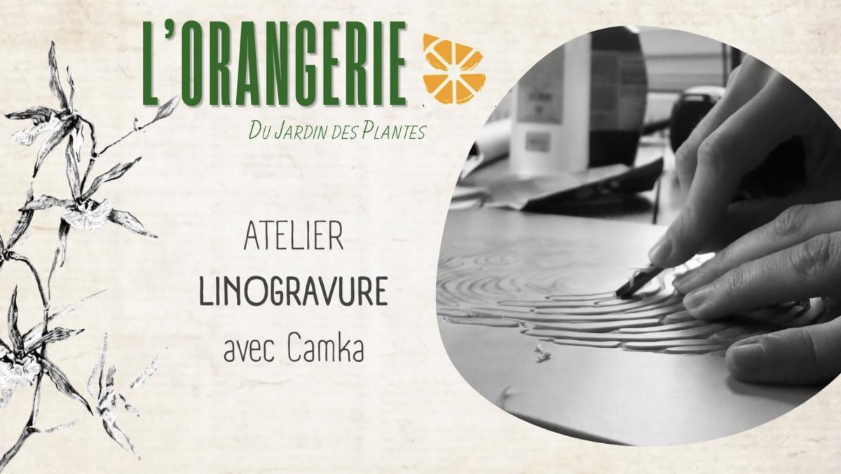 Atelier linogravure avec Camka à L'Orangerie