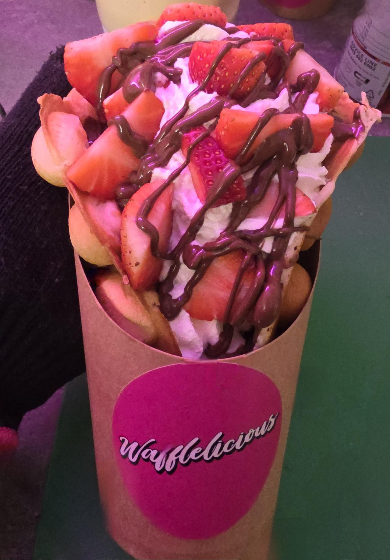 Nutella and Strawberry bubble waffle