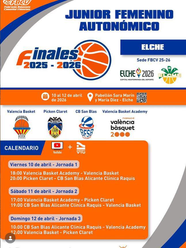 Elche acoge la Fase Final Junior Femenino Autonómico de baloncesto este fin de semana