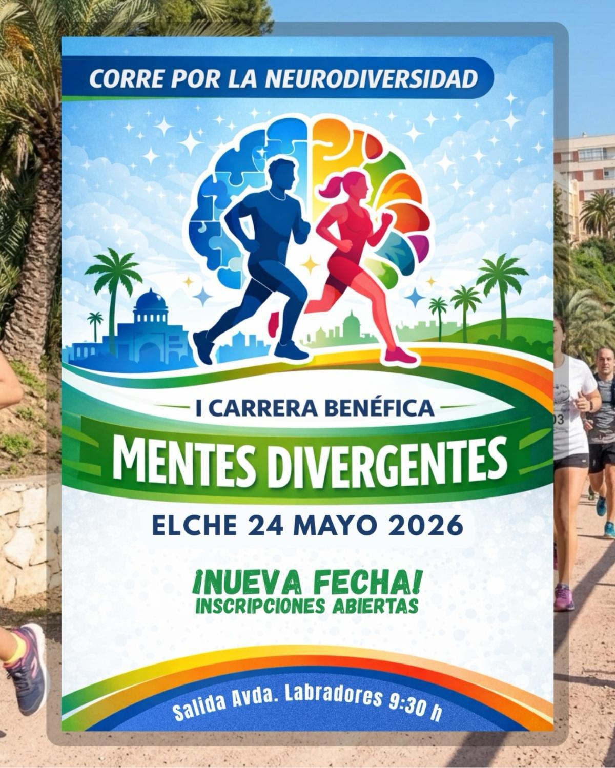 La I Carrera Mentes Divergentes se celebrará el 24 de mayo tras su aplazamiento por lluvia La I Carrera Mentes Divergentes se celebrará el 24 de mayo tras su aplazamiento por lluvia