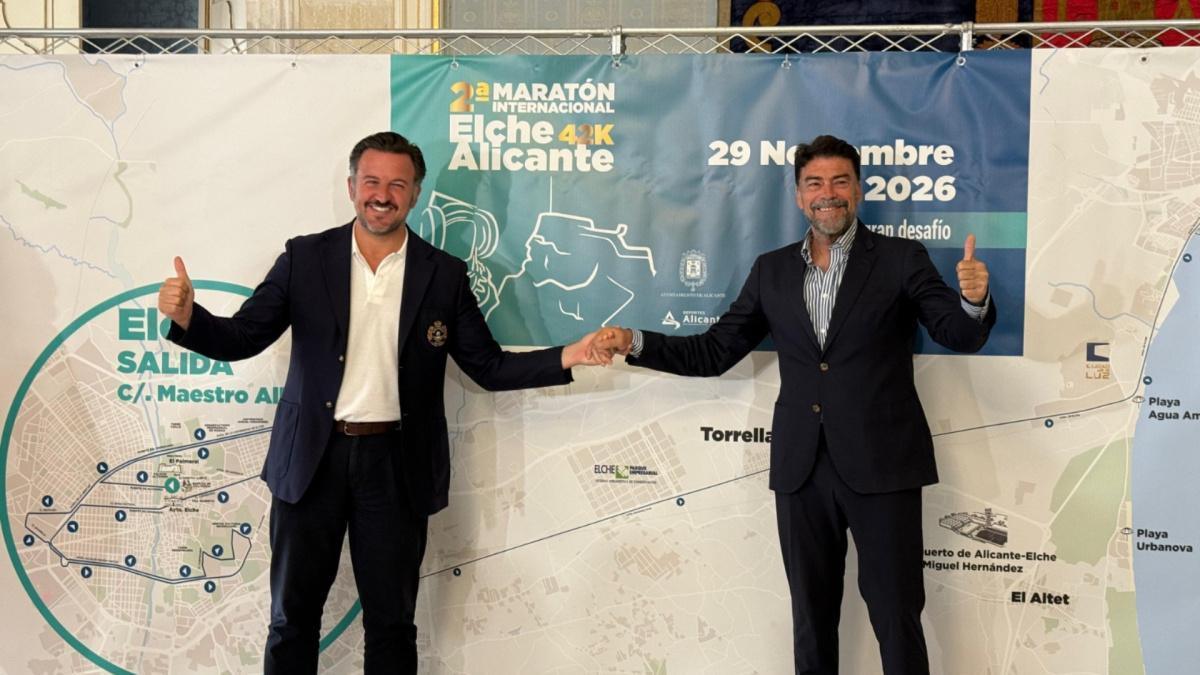 La II Maratón Internacional Elche-Alicante estrenará recorrido con salida en el Palacio de Altamira y paso por el Palmeral