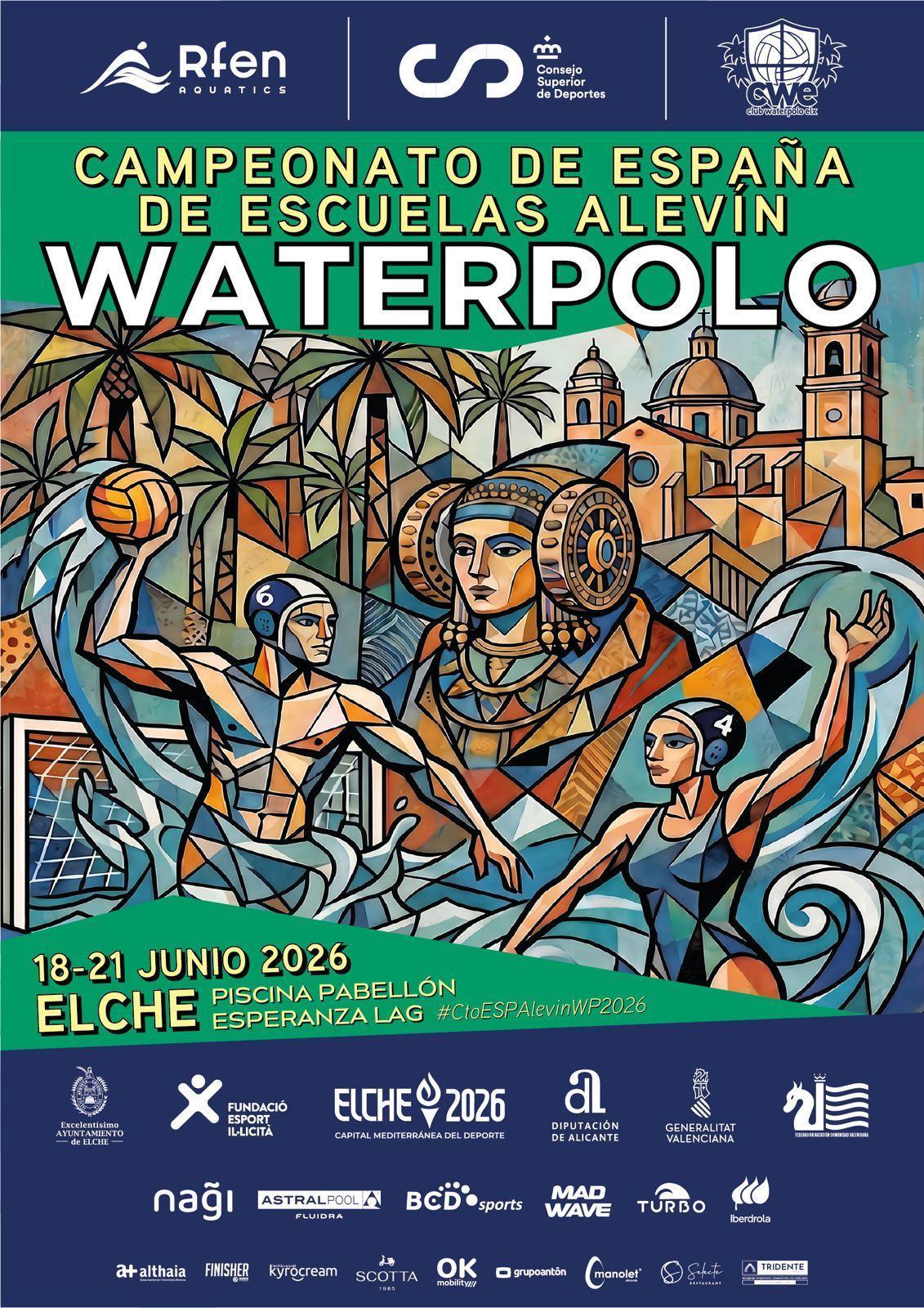 Elche acoge del 18 al 21 de junio el Campeonato de España de Escuelas Alevín de Waterpolo Elche acoge del 18 al 21 de junio el Campeonato de España de Escuelas Alevín de Waterpolo