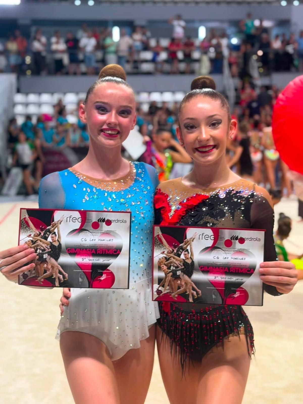 Daniela Rodríguez y Sophie Anna O'Reilly logran diploma nacional con una octava posición en el Campeonato de España de Equipos de Gimnasia Rítmica